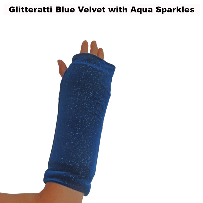 Arm Cover Glitteratti Blue Velvet with Aqua Sparkle