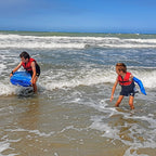 Lyndsey's son swimming with his full arm waterproof protector