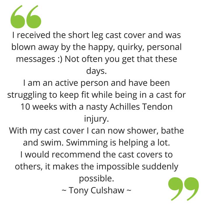 tony's feedback on short leg cast covers