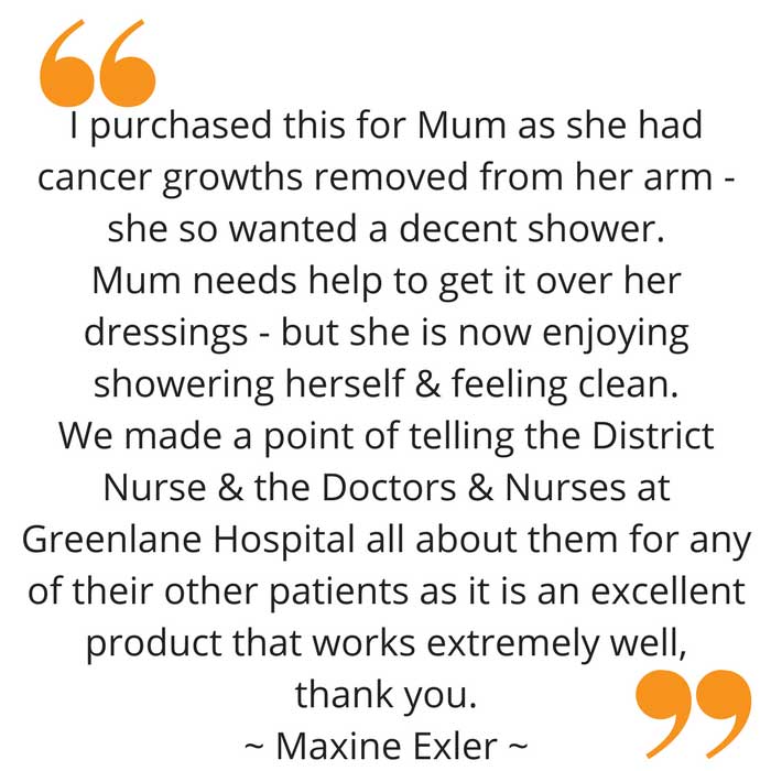 Maxine's feedback on her waterproof arm cast protector